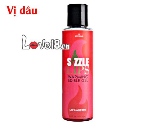 Dầu massage làm nóng cơ thể nếm được Sensuva Sizzle Lips G12B vị dâu