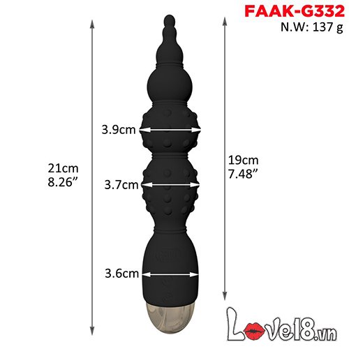Kích thước thanh rung mát xa hậu môn FAAK Beads HM17M