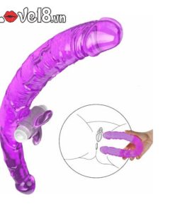 Dương vật giả 2 đầu có bướm rung massage âm vật (DC79Q) 1 duong vat gia 2 dau co buom rung massage am vat dc79q tai sai gon