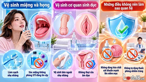 Quan hệ bằng miệng gây viêm nhiễm không? Nguy cơ nên biết 6 quan hệ bằng miệng gây viêm nhiễm không và cách vệ sinh
